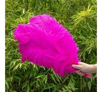 Lot de 10 plumes d'autruche blanches naturelles pour travaux manuels, 15-45 cm, décoration de fête de mariage, centres de table, plumes de carnaval, rose rouge, 40-45 cm