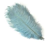 Lot de 10 plumes d'autruche blanches naturelles pour travaux manuels, mariage, maison, carnaval, décoration de table, centres de table, 15-20 cm, 20-25 cm, 30-35 cm, plume 07 bleu clair, 35-40