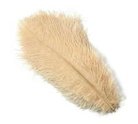 Lot de 10 plumes d'autruche blanches naturelles pour travaux manuels, mariage, maison, carnaval, décoration de table, centres de table, 15-20 cm, 20-25 cm, 30-35 cm, plume 22 kaki, 55-60 cm, 22