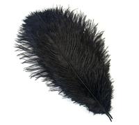 Lot de 10 plumes d'autruche blanches naturelles pour travaux manuels, mariage, maison, carnaval, décoration de table, centres de table, 15-20 cm, 20-25 cm, 30-35 cm, plume 17 noire, 30-35 cm, 1