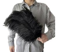 Lot de 10 plumes d'autruche colorées de 45 à 50 cm pour décoration de fête de mariage, plumes d'autruche, décoration de table, noir, 30 à 35 cm