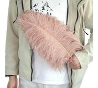 Lot de 10 plumes d'autruche colorées pour bijoux, bricolage, fête de mariage, centres de table créatifs, artisanat, cuir rose, 25-30 cm