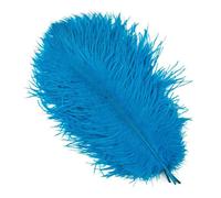 Lot de 10 plumes d'autruche colorées pour loisirs créatifs, décoration de mariage, bricolage, vacances, carnaval, mariage, accessoires en vrac, 15-40 cm, bleu lac, 15-20 cm