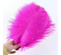Lot de 10 plumes d'autruche naturelles et douces pour travaux manuels, plumes colorées, décoration de mariage, accessoires artisanaux, centres de table, rose foncé, 18-20-25 cm