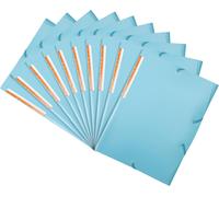 Lot De 10 Pochettes À 3 Rabats A4 Premium, En Polypropylène, Pochette 3 Rabats Avec Élastique, Pochette 3 Rabats Plastique, Bleu Ciel