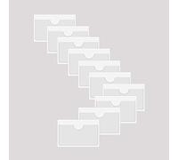 Lot de 10 pochettes autocollantes transparentes pour cartes d'index, planificateurs, armoires, étagères (100 x 55 mm)