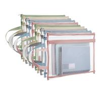 Lot de 10 pochettes colorées en maille avec fermeture éclair, sacs de rangement pour jouets A4 double couche