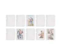 Lot de 10 pochettes de protection en plastique à fermeture éclair M5 à 5 anneaux pour bureau, école, , gestion de projets, rangement de photos, autocollants, cartes et reçus