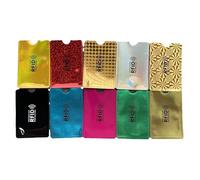 Lot de 10 pochettes de protection RFID contre le vol d'identité. Design fin et étanche en aluminium facile à glisser dans votre portefeuille, multicolore, Tendance