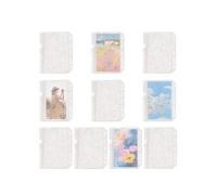 Lot de 10 pochettes de protection transparentes avec fermeture éclair 5 anneaux M5 pour billets, porte-cartes pour classeur, pour étudiants, enseignants, artistes, voyageurs, autocollants, photos