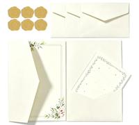 Lot de 10 pochettes d'invitation de mariage en papier nacré avec autocollants en feuille d'or vierges avec poche intérieure pour fête prénuptiale, fiançailles, 12,7 x 17,8 cm