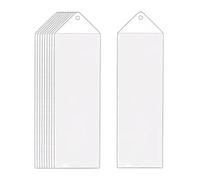 Lot de 10 pochettes en plastique transparent pour marque-pages vierges avec trou pour étudiants