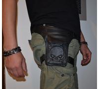 LOT DE 10 Pochettes Sacoche de Hanche cuisse en Cuir Tete de Mort revendeur