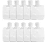 Lot de 10 pochettes souples rechargeables de format voyage - Transparentes et étanches - Pour shampooing, lotion et gel douche (30 ml) - Sacs réutilisables portables pour cosmétiques et accessoires de