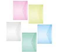 Lot de 10 pochettes transparentes A4 avec bord perforé