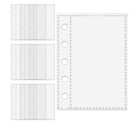 Lot de 10 pochettes transparentes M-5 à 5 anneaux, pochettes de protection transparentes pour carnets, reçus, tickets, photos, autocollants