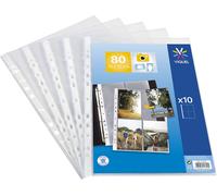 Lot De 10 Pochettes Transparentes Perforées Pour Photos 10x15 Ou Cartes Postales - Protection Durable En Polypropylène 90 Microns - A4, 80 Photos, 2 Ou 4 Anneaux, Made In France