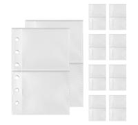 Lot de 10 pochettes transparentes pour classeurs - Avec anti-perte pour le rangement - Feuilles transparentes pour dossiers, factures, documents fiscaux, devoirs, rapports de projet et