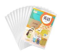 Lot de 10 pochettes transparentes réutilisables pour livres scolaires - Imperméables - Couche de protection pour cahiers scolaires