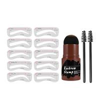 Lot de 10 pochoirs à sourcils imperméables avec cartes de pinceaux à poudre - Parfait pour une utilisation quotidienne par les femmes et les filles, le maquillage à la maison, le soin des racines des