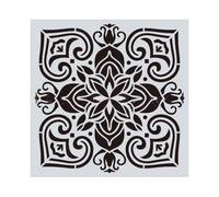 Lot de 10 pochoirs réutilisables pour peinture mandala - 15,2 x 15,2 cm - Peinture murale en spray - Motif fleur creuse - Style 21