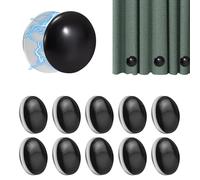 Lot de 10 Poids de Rideau de Douche Avec Aimant Magnétique - Fixation Lestée Ronde Pour Rideau de Douche - Noir