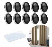 Lot de 10 poids magnétiques pour rideau de douche - Ronds - Pour rideau de douche, fenêtre, nappe - Noir - 4 cm