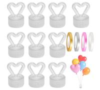 Lot de 10 poids pour ballons à l'hélium,Comprend 3 longueurs de 10 m,Poids pour ballons,cônes en plastique pour la décoration de mariages,anniversaires et fêtes.