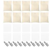 Lot de 10 poids pour rideaux d'extérieur en toile, poids pour nappes, avec 10 clips, 10 sacs en polyéthylène, sac de poids portable, fermeture autocollante, pour jardin, tonnelle, terrasse, rideaux