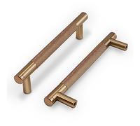 Lot de 10 poignées d'armoire K en cuivre champagne de 12,7 cm - Élégantes poignées d'armoire de cuisine dorées - Poignées de porte élégantes pour placard, tiroir, commode moderne