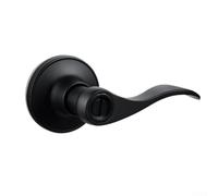 Lot de 10 poignées de porte intérieure sans vec design réversible en forme de vague noire et verrou à bouton pour chambre à coucher et salle de bain (2)