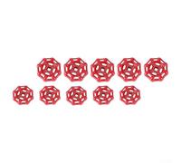 Lot de 10 poignées de rechange en fonte pour robinet d'extérieur rouge pour robinets d'eau de jardin, tailles 6 x 6 cm et 7 x 7 cm, construction en métal durable