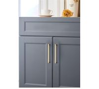 Lot de 10 poignées de tiroir carrées en acier inoxydable pour cuisine, salle de bain, placard, 14 cm de long (doré)