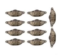 Lot de 10 poignées en alliage en forme de coquille avec vis de montage pour meuble, tiroir, placard de rechange