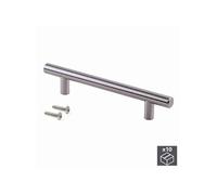 Emuca Poignée de meuble Orlando 9163851 Ø12 mm entraxe 224 mm acier nickel satiné Lot de 10