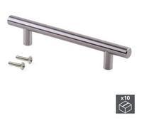Lot de 10 poignées Orlando EMUCA D. 12 mm en acier finition nickel satiné avec entraxe 256 mm - 9163951 Nickel satiné G