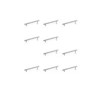 Emuca Lot de 10 poignées pour meubles Orlando, L178mm, entraxe 128mm, Acier, Nickel satiné