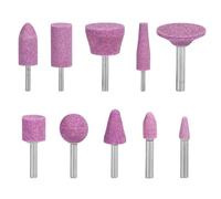 Lot de 10 pointes de pierre abrasive, tige de 6 mm, tête de meulage, outil rotatif de polissage, tête de meulage (A)