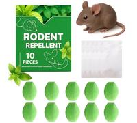 Lot de 10 poisons à rats extra puissants avec filet pour l'intérieur, répulsif pour souris avec huile de menthe poivrée, appâts poisons, rats pour maisons, garages, jardin (10 pièces)