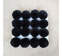 Lot de 10 pompons de 6 cm en fourrure synthétique pour bonnet - Pompons en fourrure synthétique pour bonnets et bonnets en tricot - Décoration de Noël - Porte-clés - Noir