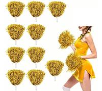 Lot de 10 Pompons de Pom-Pom Girl Réutilisables et Flashy pour Pompons de - Girl, Shakers d'esprit D'école, Durables pour Les Fêtes de Jeux Sportifs