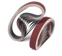 Lot de 10 ponceuses à bande abrasive 380 x 30 mm pour le polissage du bois et des métaux tendres, 60 à 1 000 mm, résistantes à l'usure et durables, 10 pièces P80