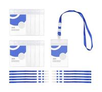 Lot De 10 Porte Badge Tour De Cou, Housse Carte Transparente Pvc 12,5 X 8 Cm, Étanche Et Antidéchirant, Inclus 10 Cordons, Porte-carte ID Pour École, Bureau, Salons Et Événements