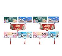 Lot de 10 porte-billets de Noël pour espèces, enveloppes cadeaux de Noël avec fentes intégrées, porte-cartes et livret coulissant, cadeaux pour , fêtes, vacances, maison, festival, célébration