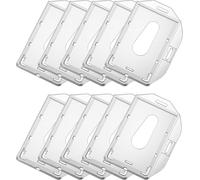 Lot De 10 Porte-Cartes D'identité Porte-Cartes Rétractables Avec Enrouleur De Clé, Double Usage Vertical Et Horizontal, En Plastique Rigide Pour Cartes D'identité Et Cartes De Crédit