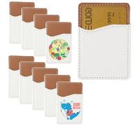 Lot de 10 porte-cartes en cuir pour téléphone, pochettes arrière de téléphone autocollantes, motifs personnalisables à faire soi-même pour transfert thermique pour téléphones