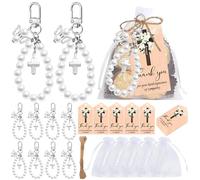 Lot de 10 porte-clés anges pour célébration de la vie, sacs en organza pour condoléances et remerciements