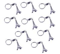 Lot de 10 porte-clés avec pendentif en forme de tour Eiffel de Paris pour sac à main, voiture, cadeau, argent, de qualité supérieure, et créatif, conforme à l'image.