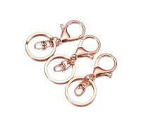 Lot de 10 porte-clés de 30 à 70 mm et fermoir mousqueton de 70 mm avec crochet plaqué or/argent pour porte-clés et accessoires de sac artisanaux