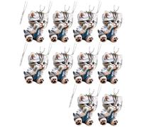 Lot de 10 porte-clés en forme de chats réalistes à suspendre pour décoration de sac à dos pour un usage quotidien